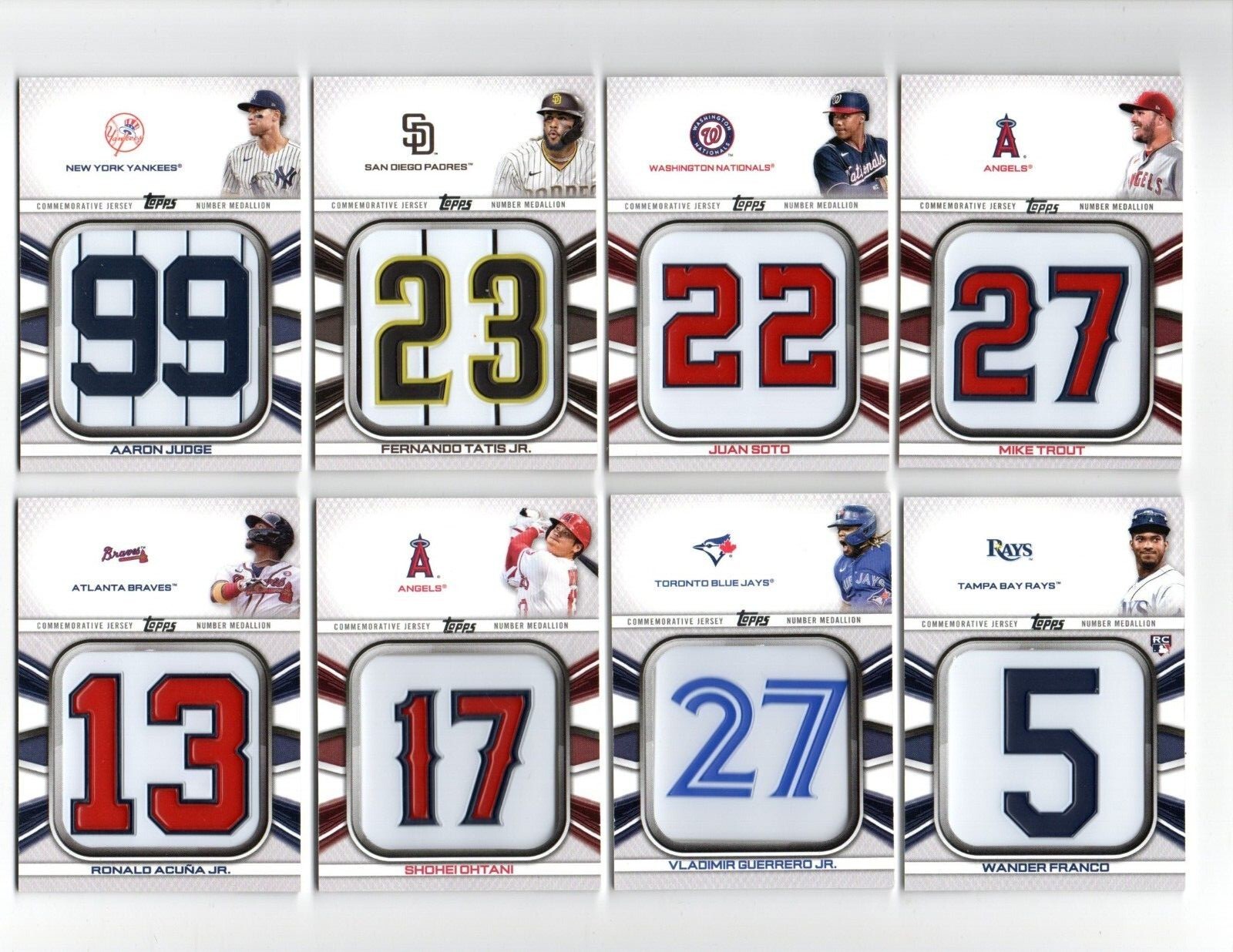 2022 Topps Commemorative Player Jersey Number Medallions