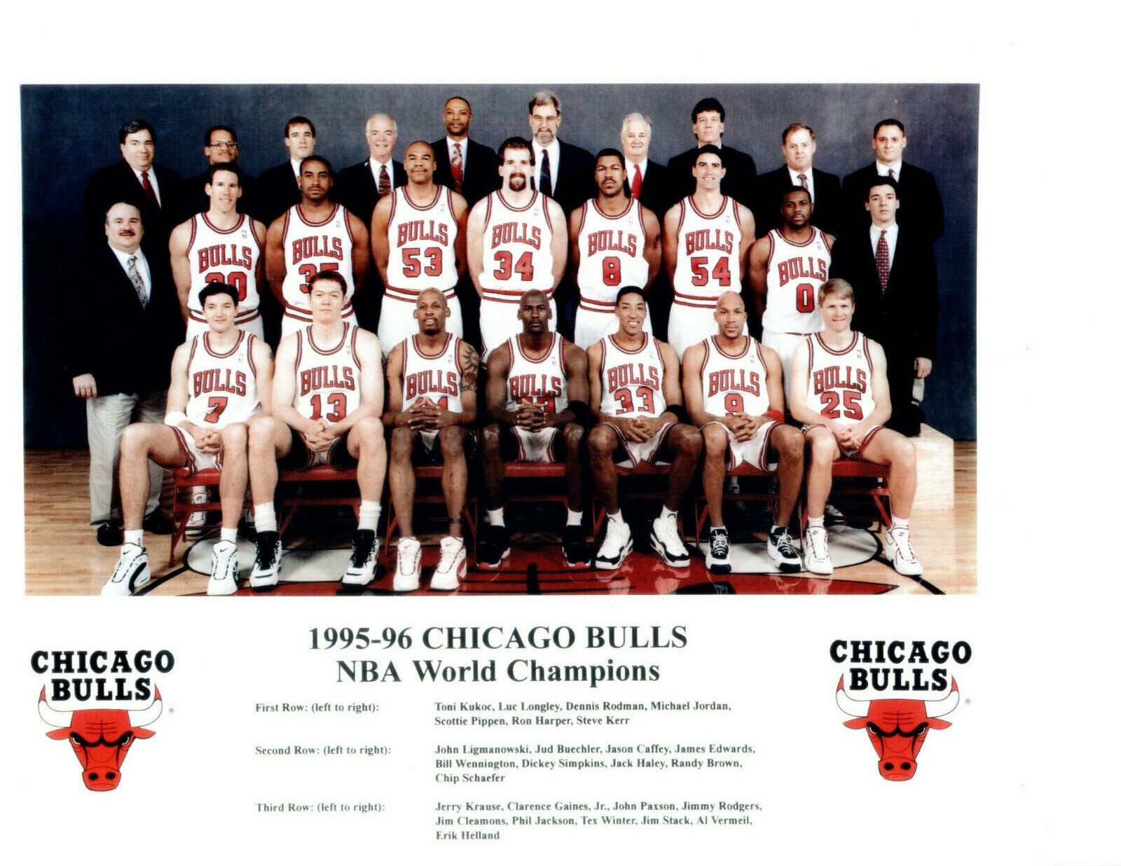 1995 1996 NBA CHAMPS CHICAGO BULLS 8X10 TEAM PHOTO JORDAN 1995 1996 NBA CHAMPS CHICAGO BULLS 8X10 TEAM PHOTO JORDAN