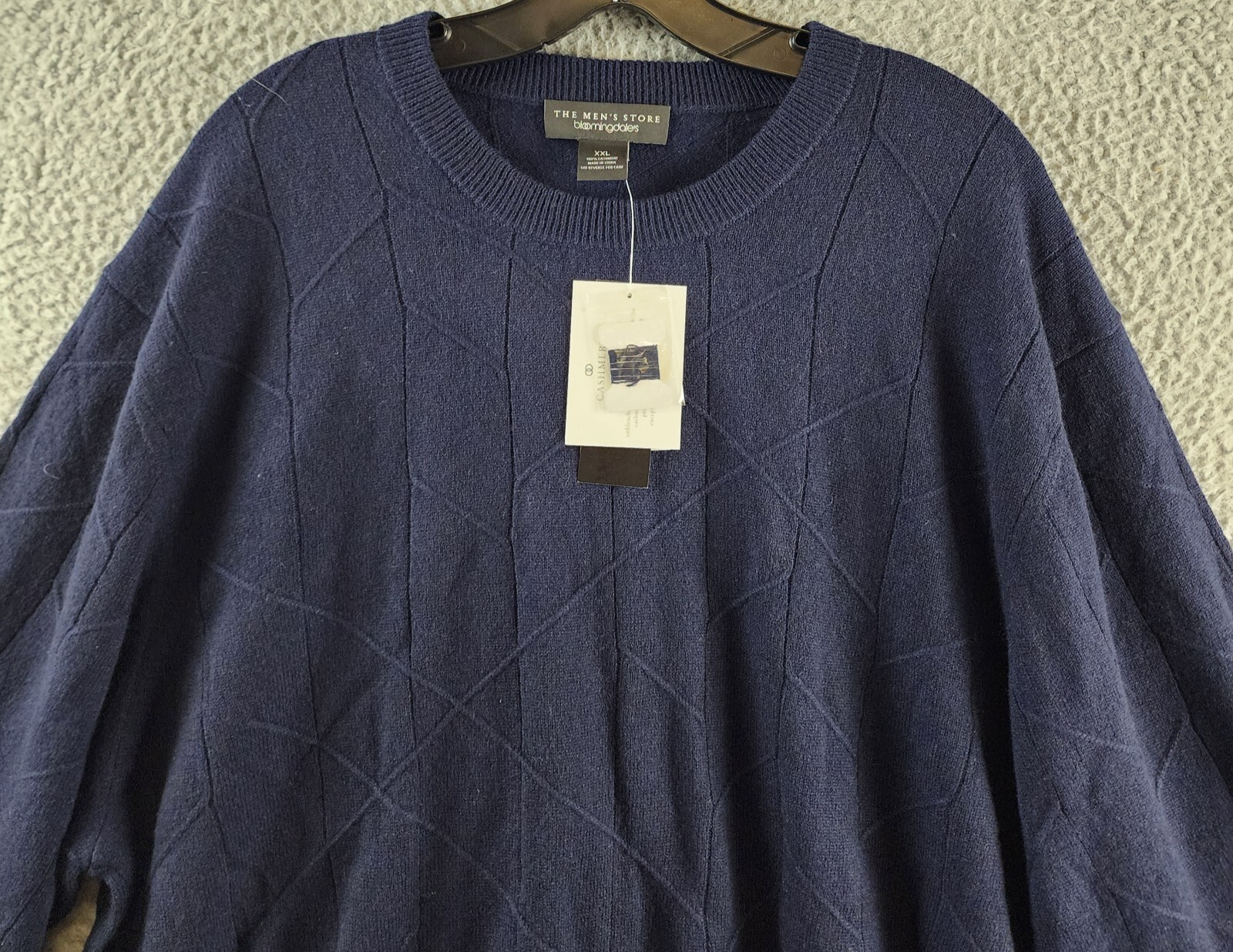 The Men's Store at Bloomingdale's Novelty Stitch Sweater Men's XXL Navy Blue L/S - Picture 6 of 12
