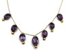 Amethyst Vintage Gold Plated Necklace Cable Link Chain Length 40cm-2.JPG