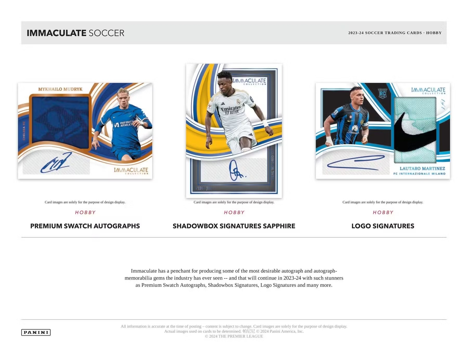 2023-24 PANINI IMMACULATE SOCCER HOBBY BOX - BRAND NEW