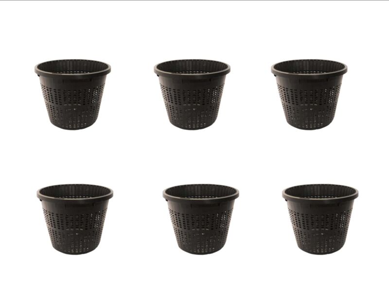 Pond H2o 5" Round Aquatic Plastic Mesh Slotted Plant or Flower Basket, 6 Pack