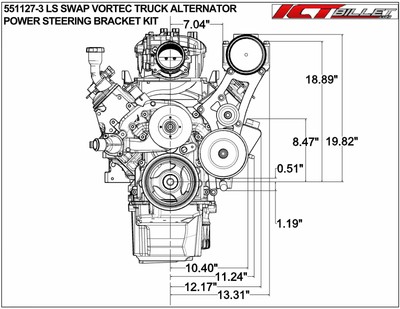 LS Swap 96-98 Vortec Truck HT6 A/C Compressor Power Steering Bracket LS1 LS3 LSX