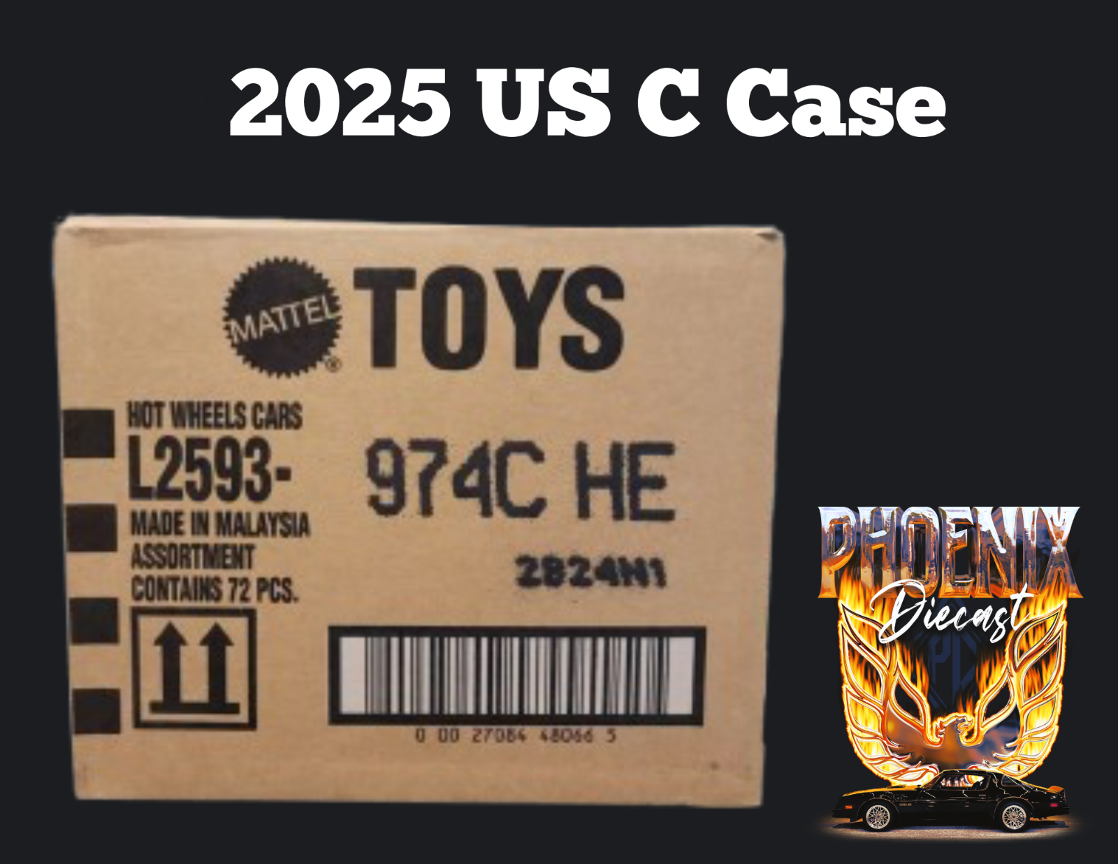 Hot Wheels Basic 2025 US C Case 72 Pcs - Factory Sealed