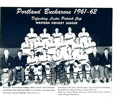 1961 1962 PORTLAND BUCKAROOS 8X10 TEAM PHOTO OREGON WHL USA HOCKEY 