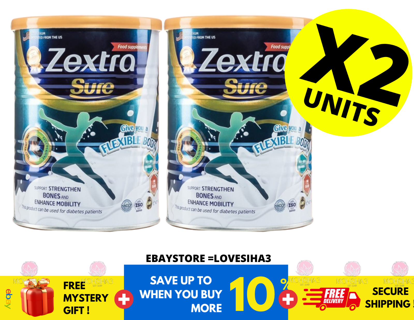 Zextra Sure 400g 2個セット Original Zextra Sure Milk Powder 400g Knee Joint Pain Relief