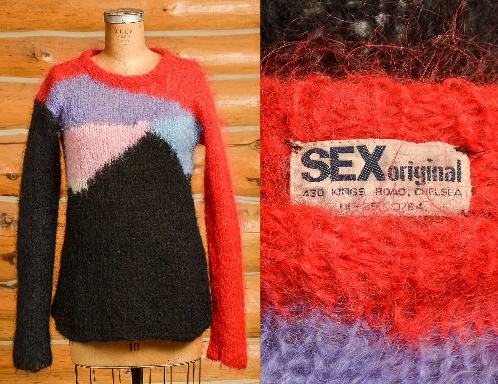 1970s Seditionaries Punk Mohair Sweater Sex Original Fuzzy 1970s Seditionaries Punk Mohair Sweater Sex Original Fuzzy