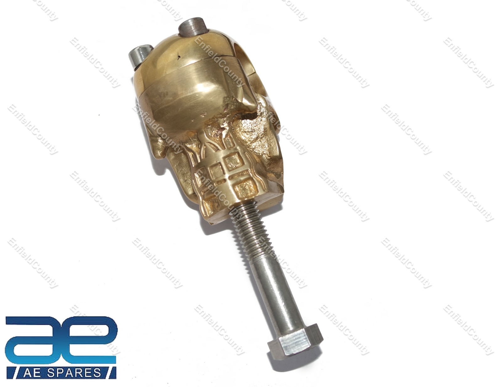 Skull Custom Brass Old School 1" Handlebar Risers for Harley Bobber Chopper 