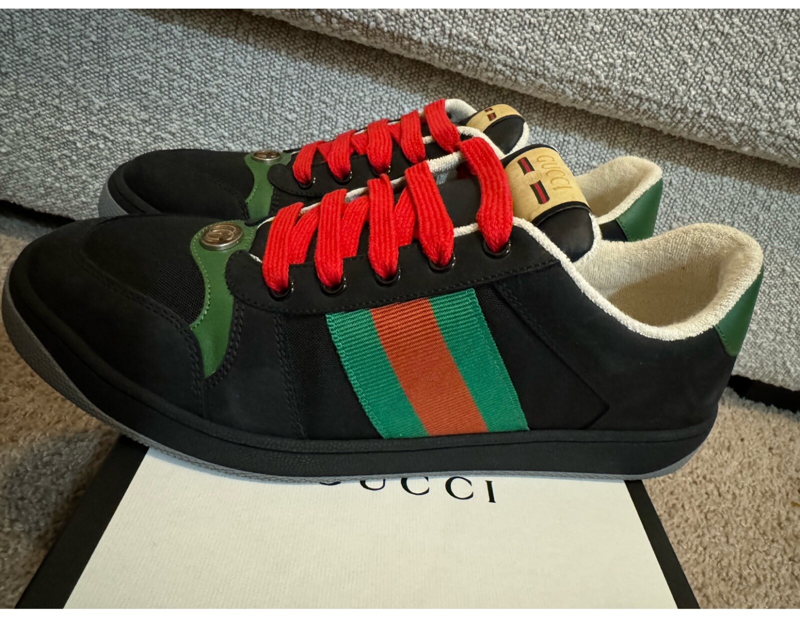 Mens Gucci Screener Suede Sneaker Mens Gucci Screener Suede Sneaker