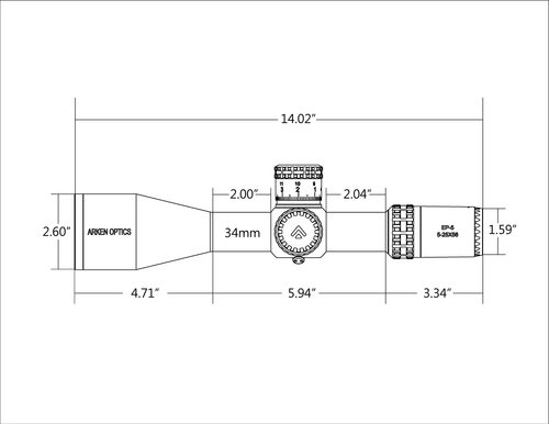 Arken EP5 5-25x56 FFP MOA VPR Riflescope