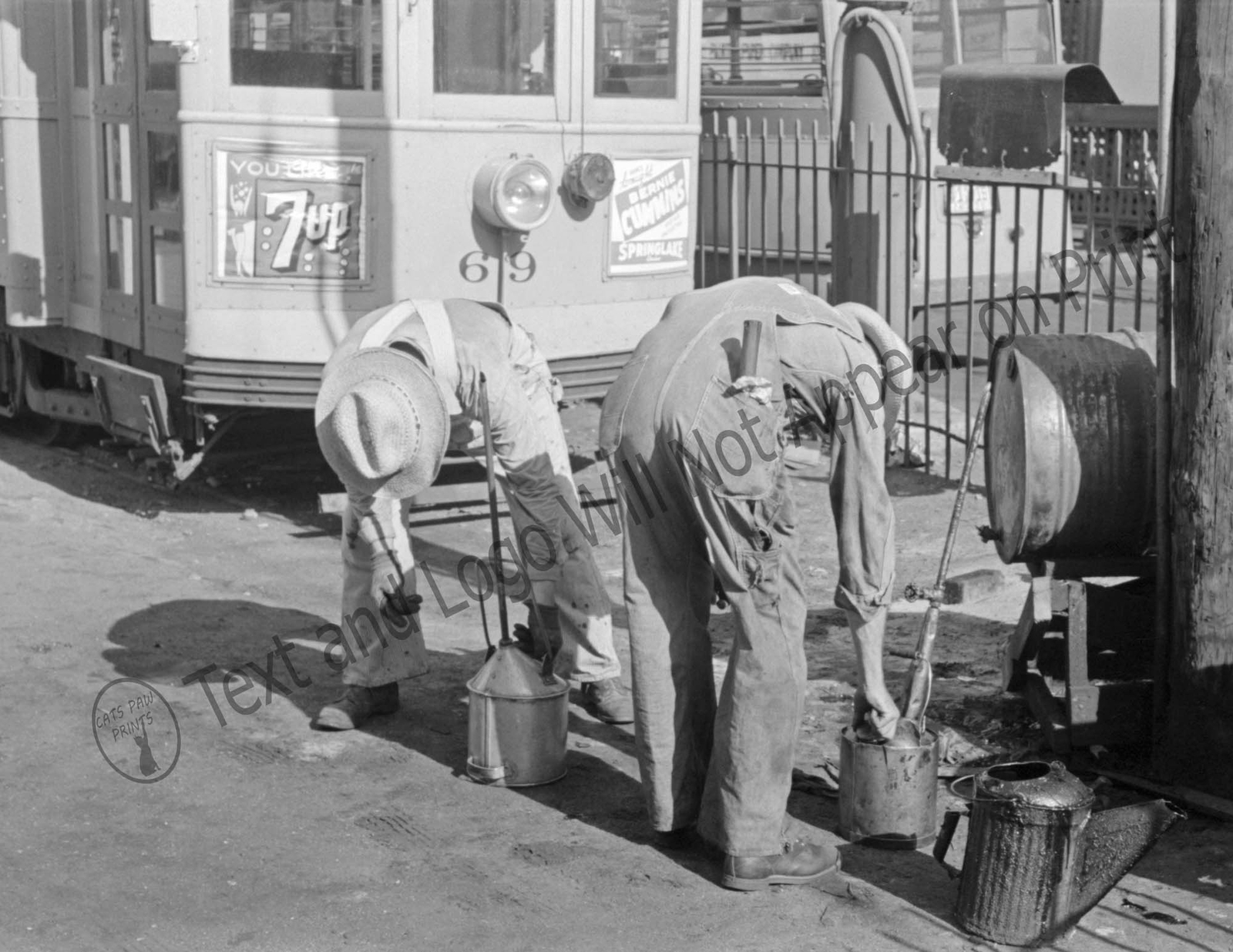 1939 Streetcar Oilers, Oklahoma City, Oklahoma Old Photo 8.5" x 11" Reprint