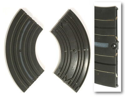 1pc 1960s Aurora Slot Car Lock and Joiner 1/4 6'' CURVE TRACK 1518 STRIPED USED