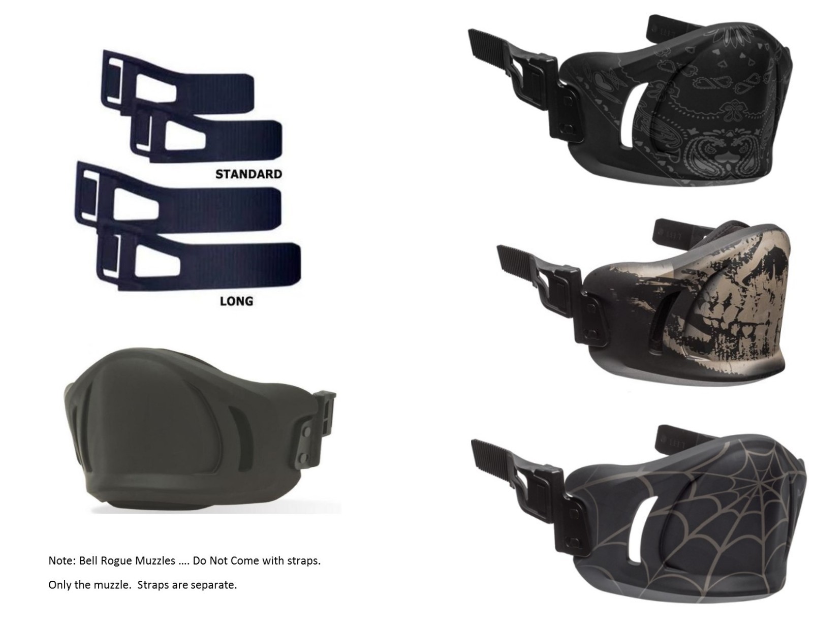 Bell Rogue Muzzles Or Straps (standard, Long, Spider) New With Tags