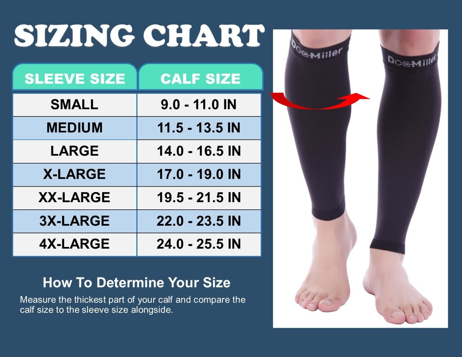 Doc Miller Size Chart