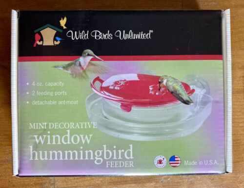 Mini Decorative Window Hummingbird Feeder Wild Birds Unlimited 2 Ports Ant Moat