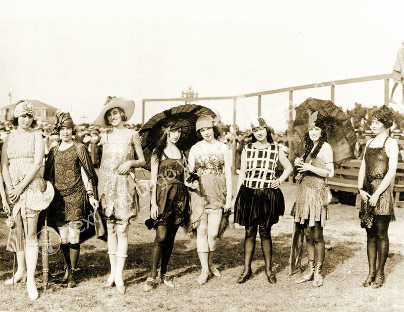 1923 Bathing Beauty Contest, Galveston, TX Vintage Old Photo 8.5" x 11" Reprint