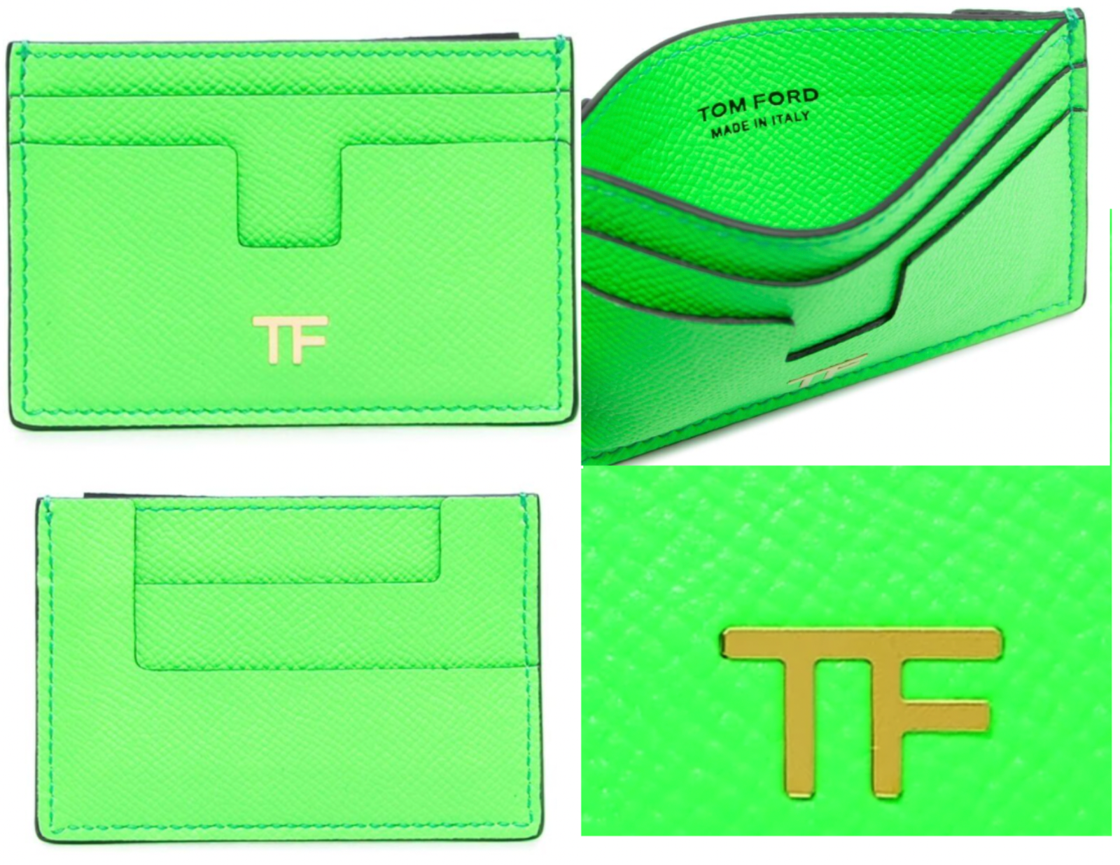 Pre-owned Tom Ford Tf Card Case Money Bag Briefcase Purse Card Holder Briefcase Wallet In Green