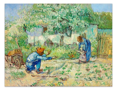 Vincent Van Gogh FIRST STEPS, AFTER MILLET (1890) Painting Art Print 17x22''