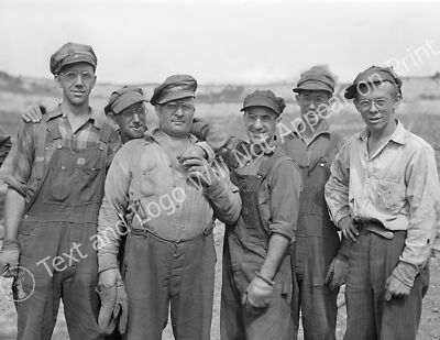 1941 Blasting Crew, Danube Mine, Bovey, Minnesota Old Photo 8.5" x 11" Reprint