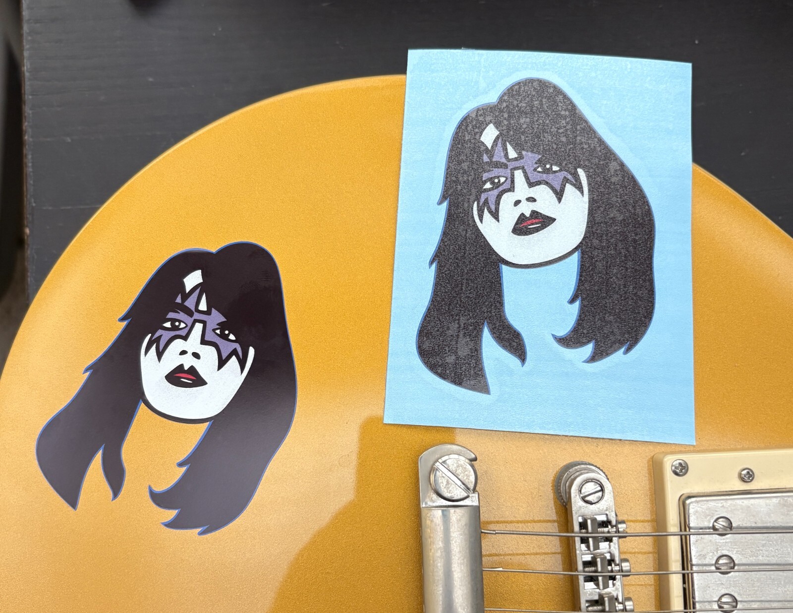 Ace Frehley with Kiss makeup head full color Vinyl decal