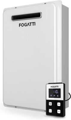FOGATTI 16L Natural Gas Tankless Water Heater 5.1 GPM 120,000 BTU Outdoor White