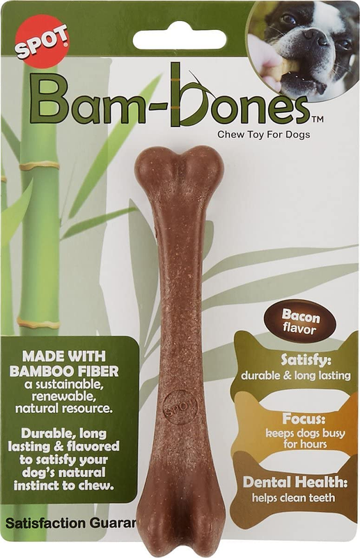 Dog Chew Toys Dental Bone Aggressive Chewer Bacon Flavor Tough Durable Dog Bone