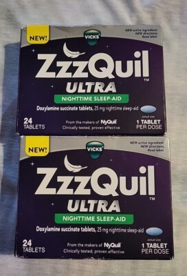 2 ZzzQuil Ultra Nighttime Sleep-Aid (24 Tabs Each/ 48 TOTAL tabs) -Exp: 2/24