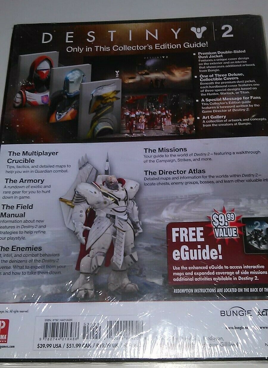 Destiny 2 Prima Collector's Edition Hardcover Strategy Guide New