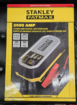 *NEW* Stanley Fatmax LJ25F 2500 AMP Lithium Jump Starter/USB Power Bank