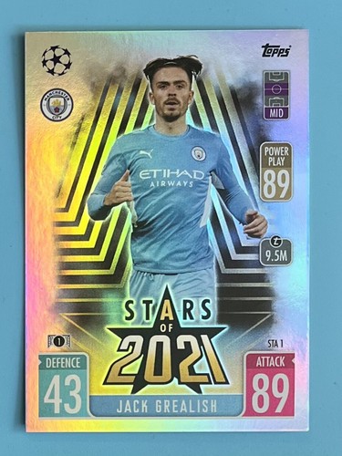 2021-22 Topps Match Attax Jack Grealish Stars Of 2021 #STA1 2021-22 Topps Match Attax Jack Grealish Stars Of 2021 #STA1