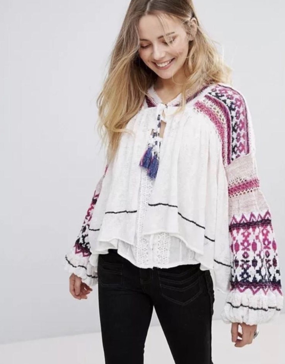

НОВЫЙ вязаный кардиган Free People светло-коричневого цвета, вязаный крючком, Dreamland, свободный свитер, куртка, Tan pink blue