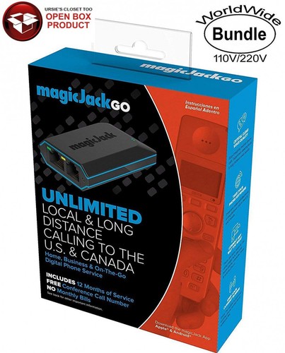 MagicJack Go Digital Phone Service with USA - International WorldWide Dual...