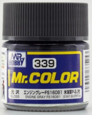 Mr. Hobby Mr. Color Lacquer C339 Gloss Engine Gray FS16081 10ml C339