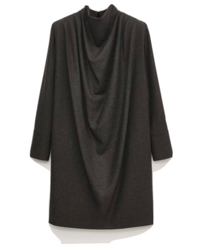 New Massimo Dutti (Zara Group) Charcoal Ruched Dress SZ 38