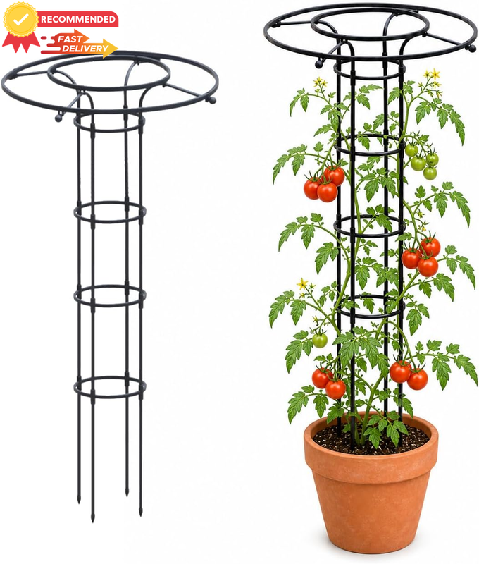 Garden Trellis for Climbing Plants - Heavy-Duty Metal Support, 150CM, Black