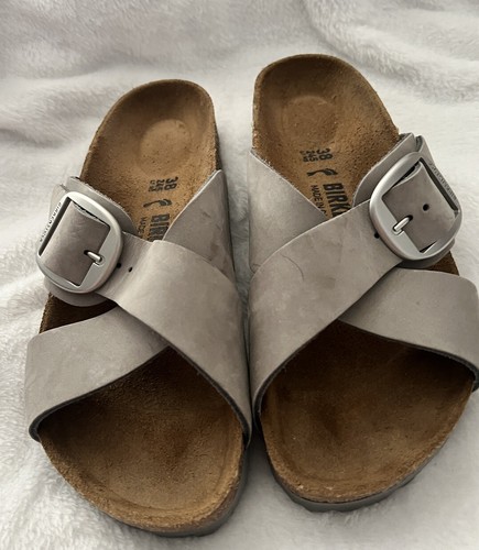 Birkenstock Siena Big Buckle Sandals Gray Grey Nubuck Size