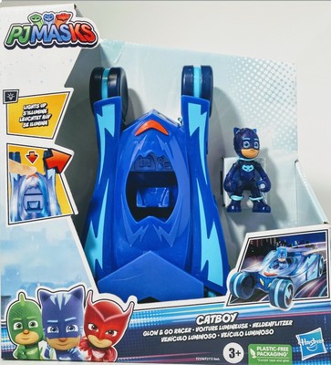 PJ Masks Glow & Go Cat-Car Preschool Vehicle, Light Up Catboy Car-Catboy Action 