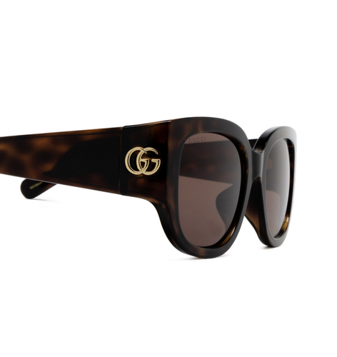 Pre-owned Gucci Gg1599sa-002 Havana Sunglasses In Brown