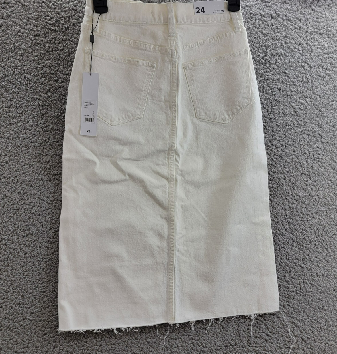 Joe's Jeans The Joplin Denim Skirt Women's 24 Optic White Button Zip Closure - Picture 10 of 16