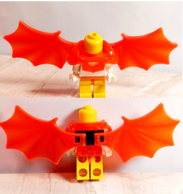 New LEGO ARMOR Neon Trans ORANGE Wings Big Wingspan Matching Winged Breastplate