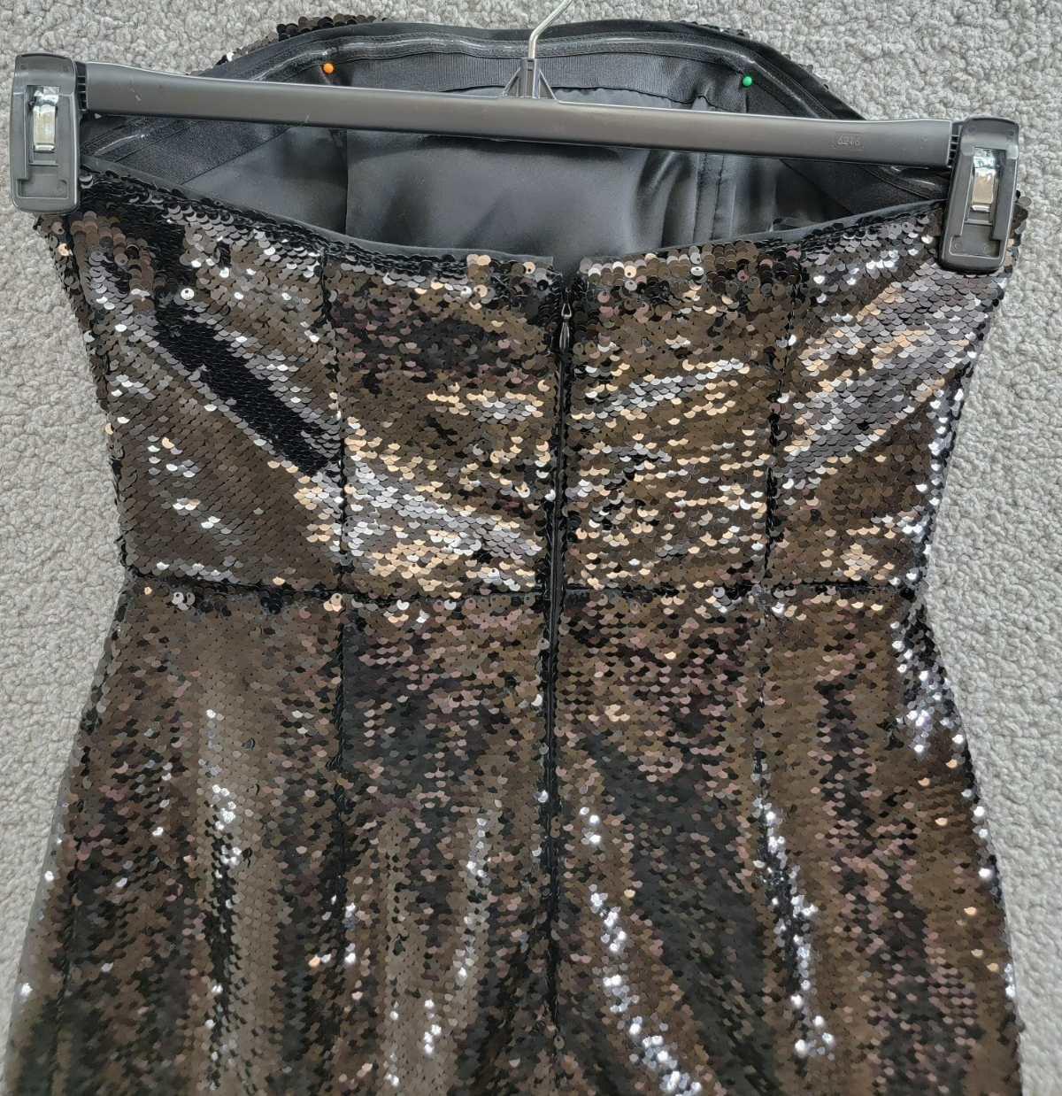 MILLY Sascha Sequin Strapless Mini Dress Women's 4 Black Straight Neck Back Zip - Picture 12 of 18