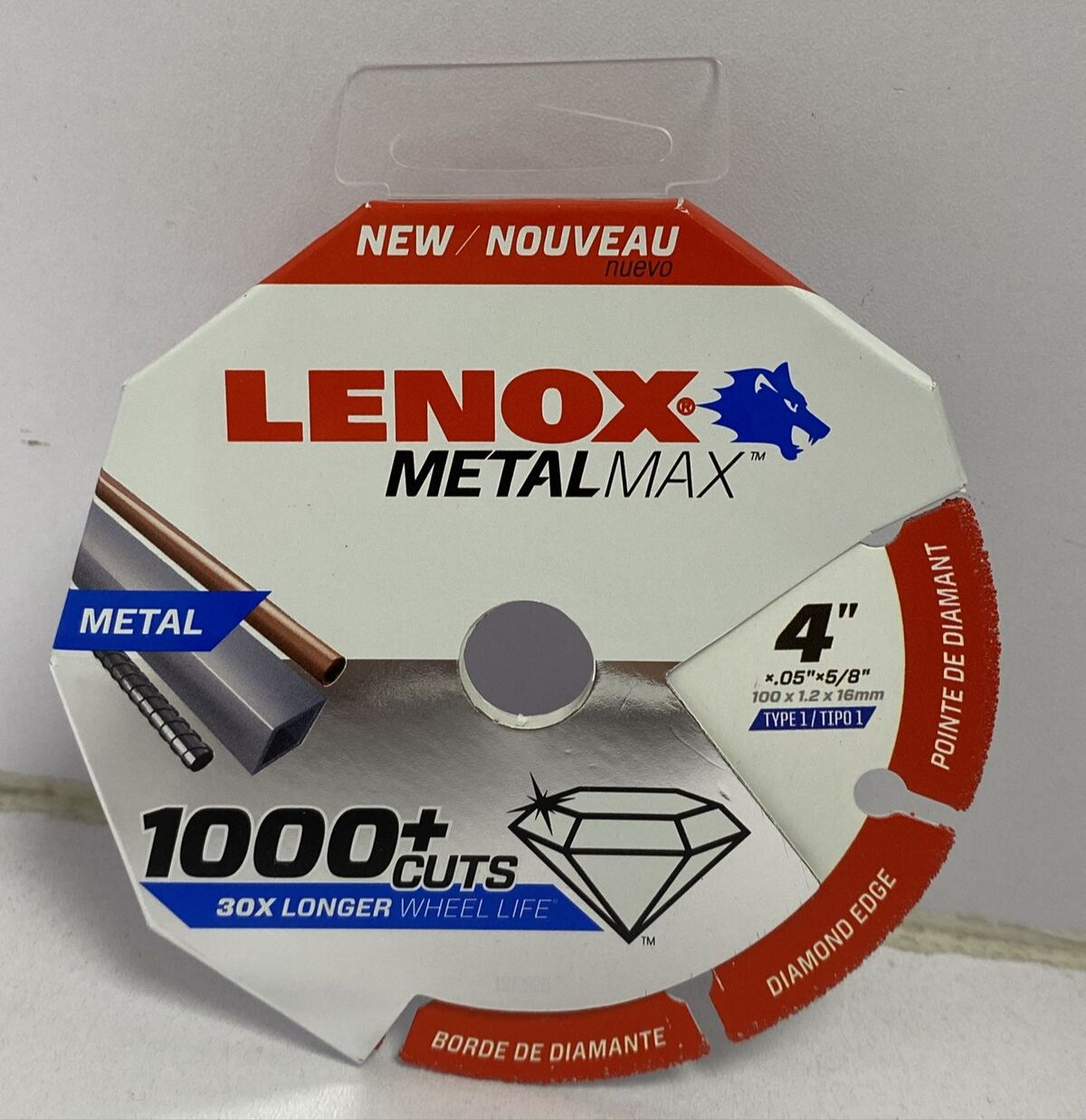 Lenox Metal Max Diamond Edge Wheel 4" x .05 x 5/8"  #1972920