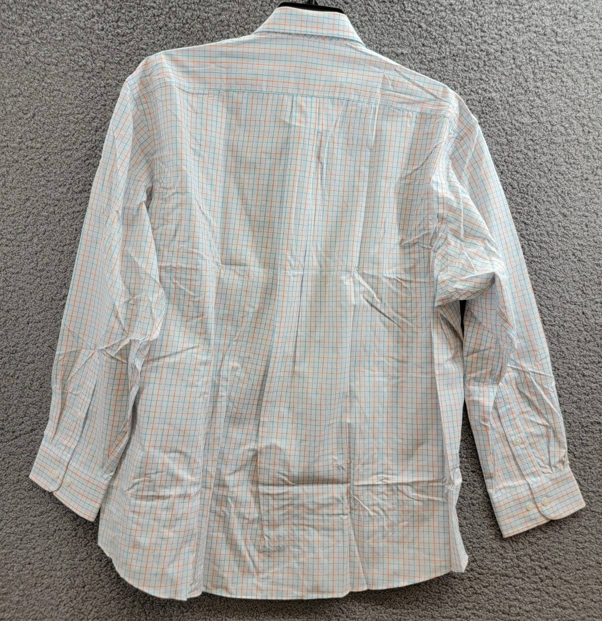 Club Room Regular Fit Performance Dress Shirt Men's 18 34-35 Orange/Aqua L/S - Picture 12 of 19