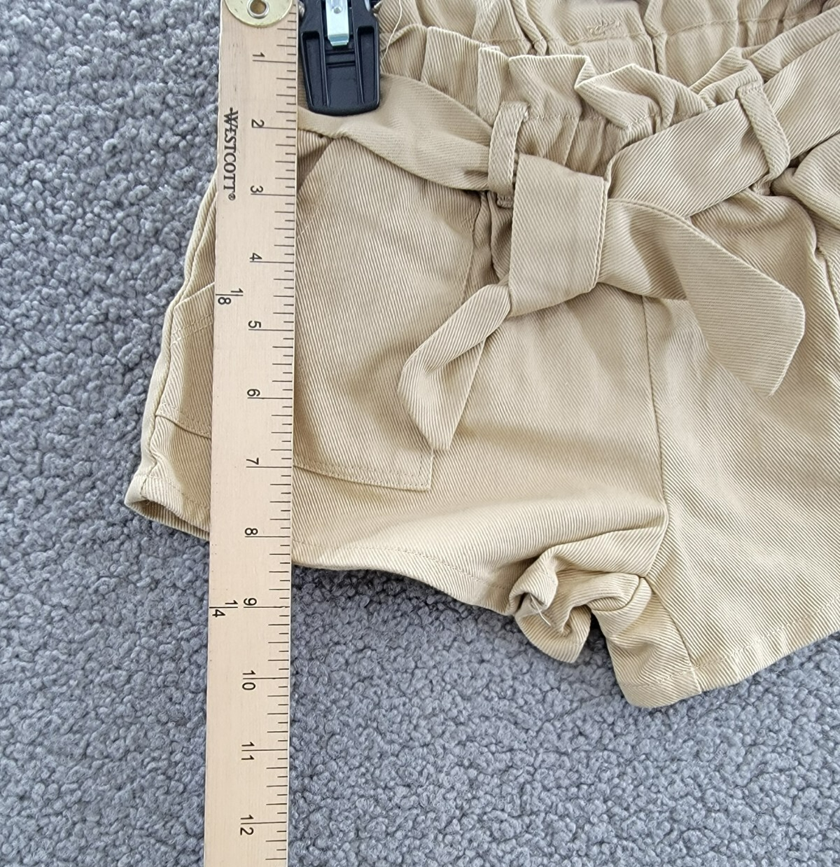 Grayson Threads Kids, The Label Tie-Belt Paperbag Twill Shorts Girls' S Beige - Picture 9 of 17