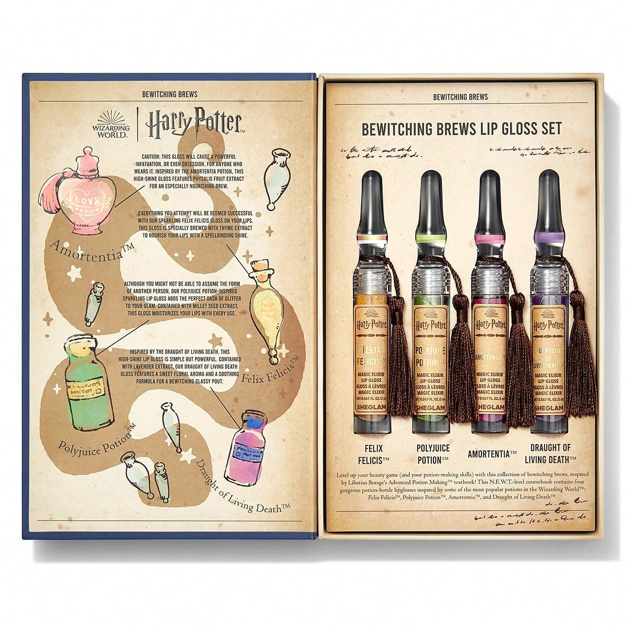HARRY POTTER BEWITCHING BREWS LIP GLOSS SET Sheglam Hogwarts Gift Authentic