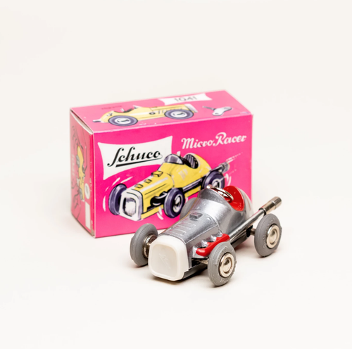 Schuco Micro Racer 1041 Midget Silver Number 1 Wind-Up Metal