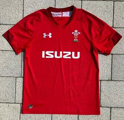 Under Armour Wales Rugby Union 2017-19 Home Shirt UK S ~ Wales Isuzu Rugby Shirt