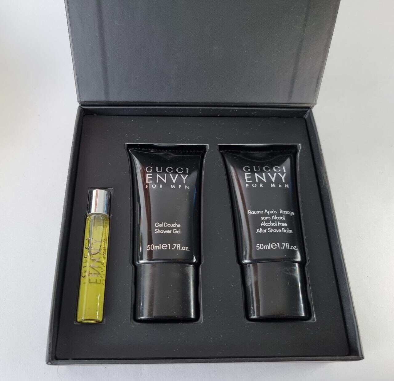 GUCCI ENVY for Men Set 7ml EDT + 50ml Shower Gel + 50ml