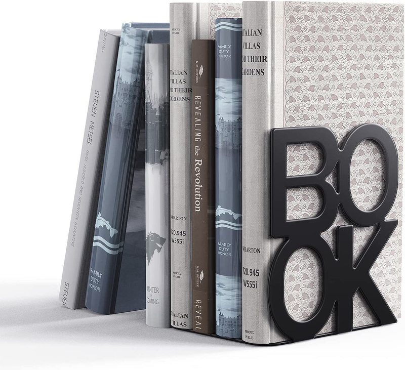 Decorative Metal Book Ends Supports for Bookrack Desk, Unique Appearance Design,
