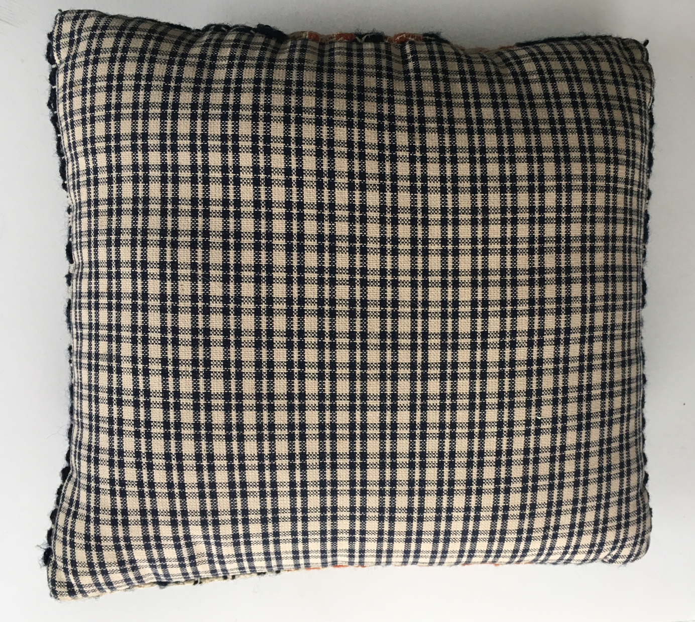 Single Large Vintage Americana Woolen Plaid Jacquard Weave Textile Pin Cushion
